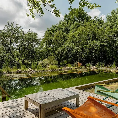 Haven With Swimming Pond Near Flensburg Tatil Evi Steinbergkirche